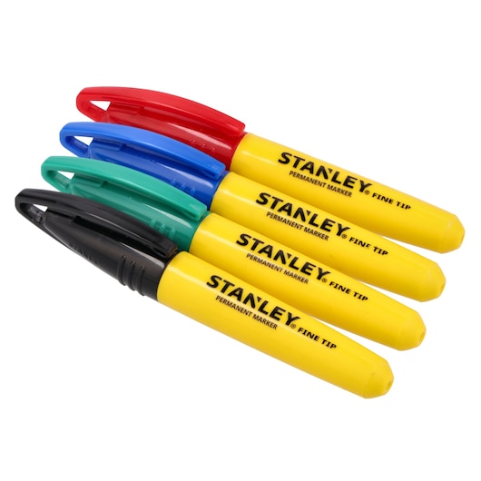 STANLEY® Mini Fine Tip  Marker Pens in red, green, blue and black