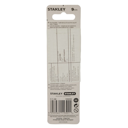 STANLEY SUSTALI MAKET BIÇAĞI YEDEĞİ 110 X 18 MM - 10X1 Paket