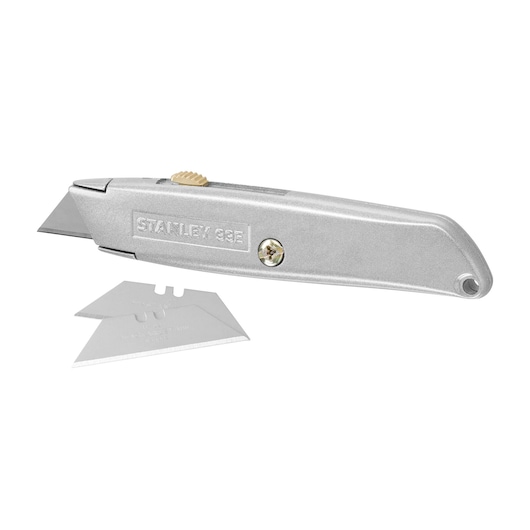 STANLEY® 155mm 99E Retractable Blade Utility Knife with 3 replacement blades