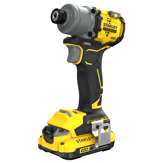 18V STANLEY® FATMAX® V20 Cordless Brushless 3-Speed Impact Driver with 2 x 2.0Ah Lithium Ion Batteries, Charger and Kit Box