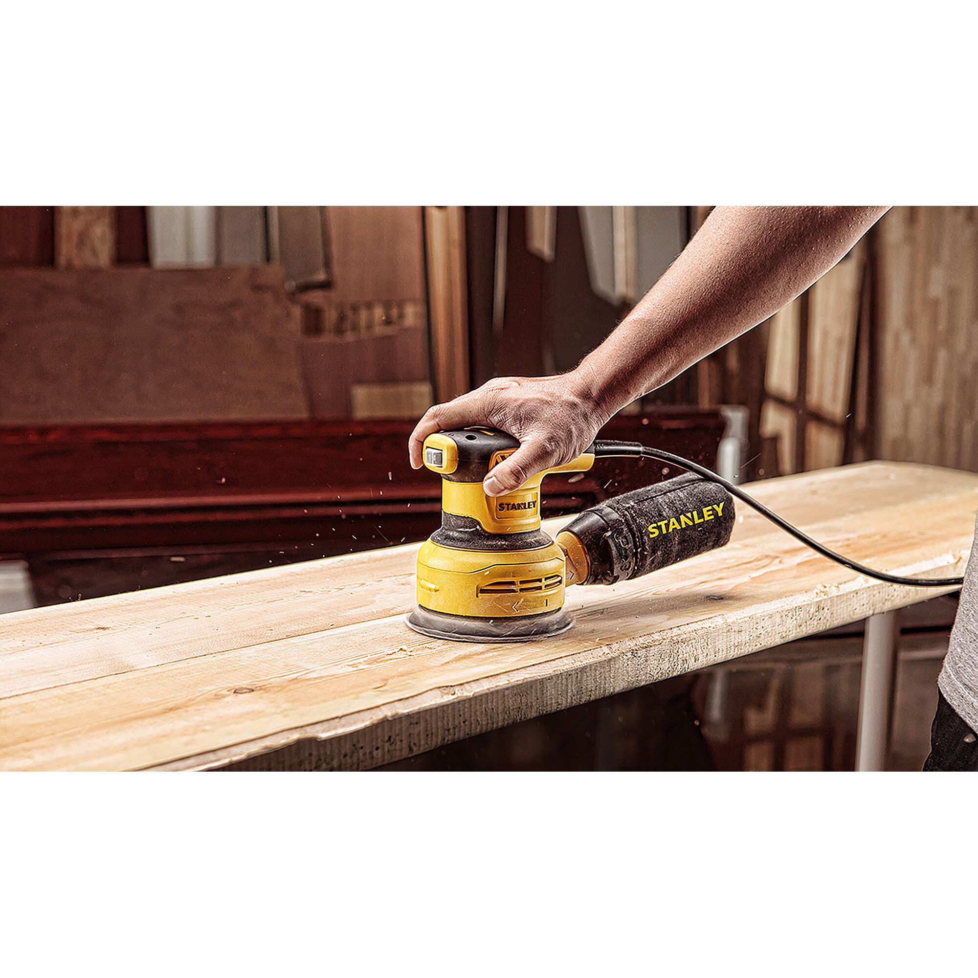 Stanley 300W 125mm Eksantrik Zımpara Makinesi | STANLEY