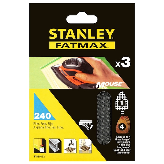 STANLEY 240Kum FATMAX Mesh Mouse Zımpara Kağıdı (3 adet)