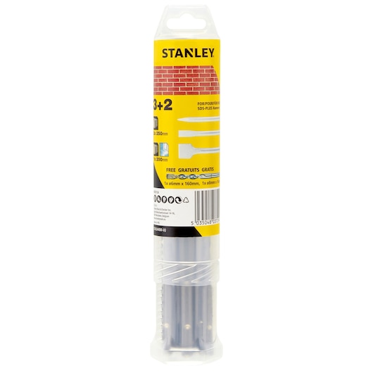 STANLEY 5 Parça (6,8mm Delici, 1 Murç, 1 Keski ) SDS-PLUS Uç Seti