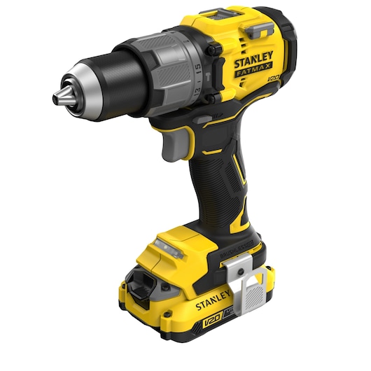 18V STANLEY® FATMAX® V20 Brushless Hammer Drill Driver with 2 x 2.0Ah Lithium Ion Batteries and Kit Box 