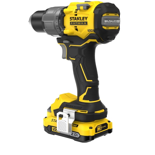 18V STANLEY® FATMAX® V20 Brushless Hammer Drill Driver with 2 x 2.0Ah Lithium Ion Batteries and Kit Box 