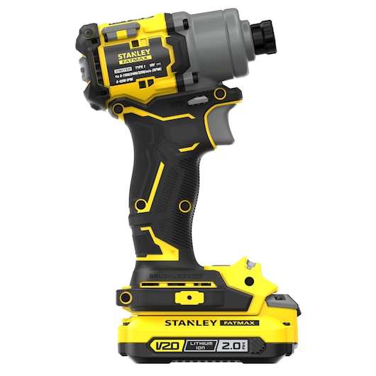 18V STANLEY® FATMAX® V20 Cordless Brushless 3-Speed Impact Driver with 2 x 2.0Ah Lithium Ion Batteries, Charger and Kit Box