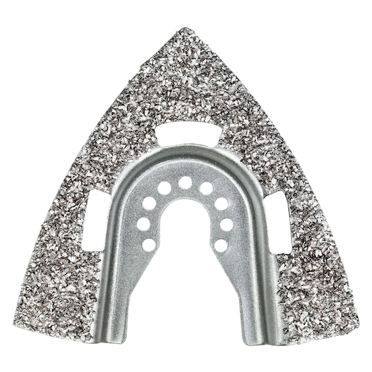 STANLEY STA26130 triangular carbide grit sanding pad, close-up on white background.