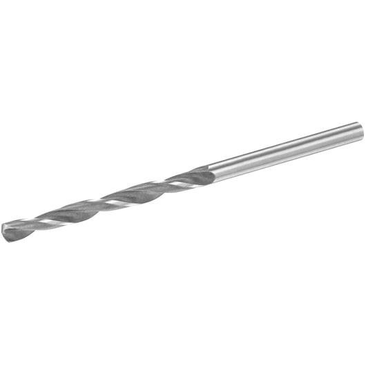 STANLEY STA51033 metal twist drill bit side angle, silver, with spiral flutes for drilling.