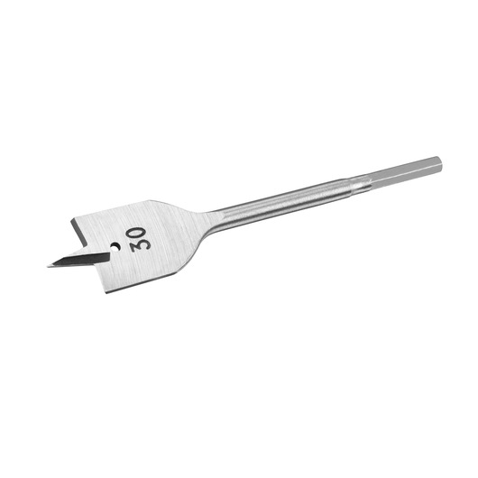 STANLEY STA52065 flat wood drill bit, silver color, photographed from side on white background.