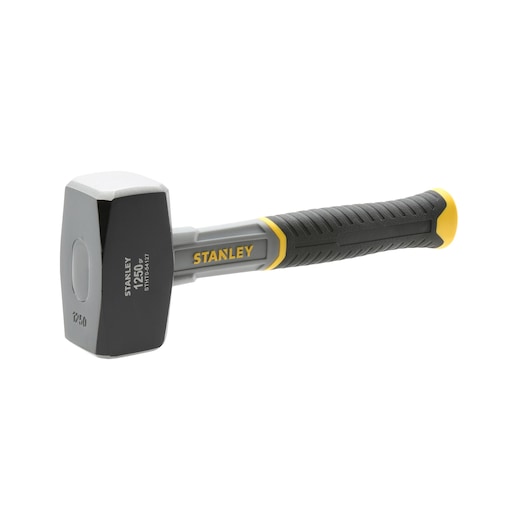 Stanley club hammer with a black and yellow handle, designed for heavy-duty striking tasks.